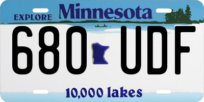 MN license plate 680UDF