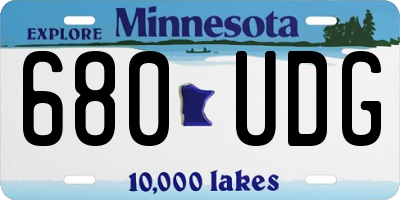 MN license plate 680UDG