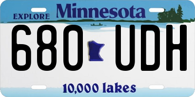 MN license plate 680UDH
