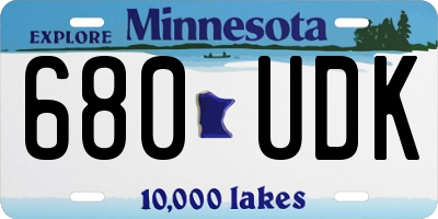 MN license plate 680UDK