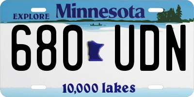 MN license plate 680UDN