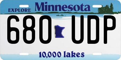 MN license plate 680UDP