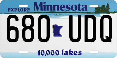 MN license plate 680UDQ