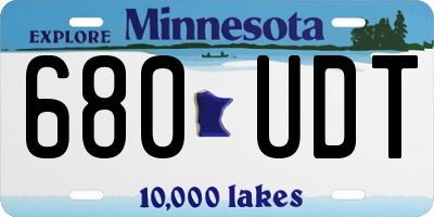 MN license plate 680UDT