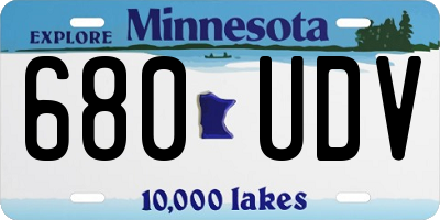 MN license plate 680UDV