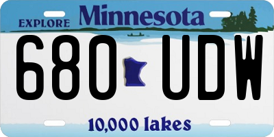 MN license plate 680UDW