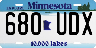 MN license plate 680UDX