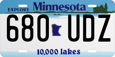 MN license plate 680UDZ