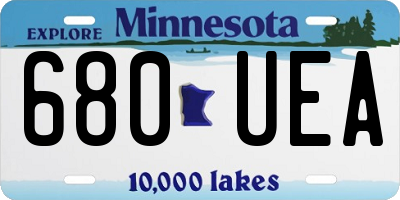 MN license plate 680UEA