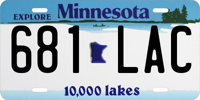 MN license plate 681LAC