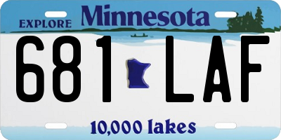 MN license plate 681LAF