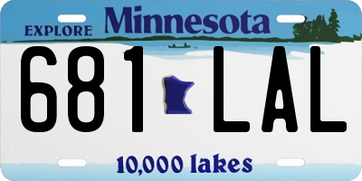 MN license plate 681LAL