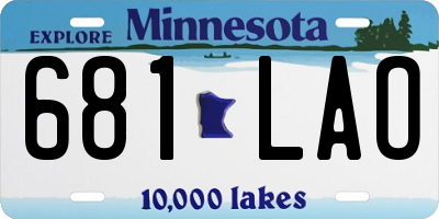 MN license plate 681LAO