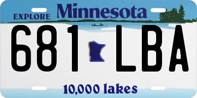 MN license plate 681LBA