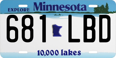 MN license plate 681LBD