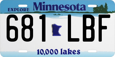 MN license plate 681LBF