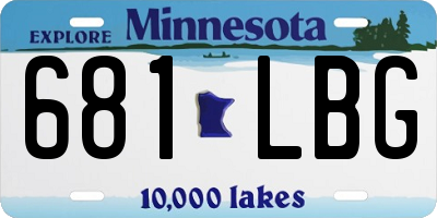 MN license plate 681LBG