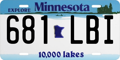 MN license plate 681LBI