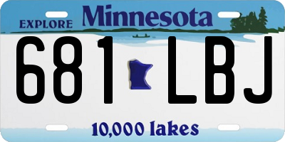 MN license plate 681LBJ
