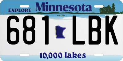 MN license plate 681LBK