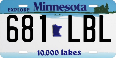 MN license plate 681LBL