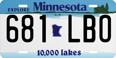 MN license plate 681LBO