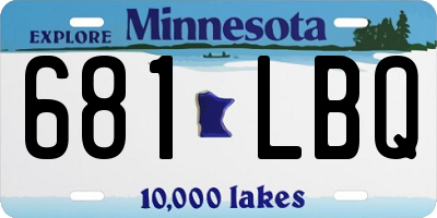 MN license plate 681LBQ