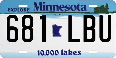 MN license plate 681LBU
