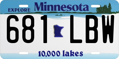 MN license plate 681LBW
