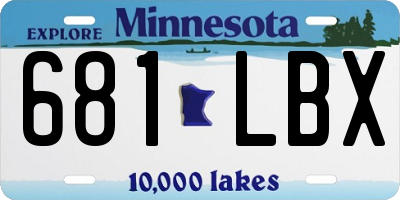 MN license plate 681LBX