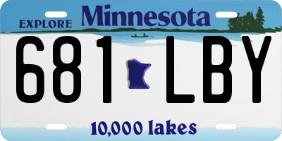 MN license plate 681LBY
