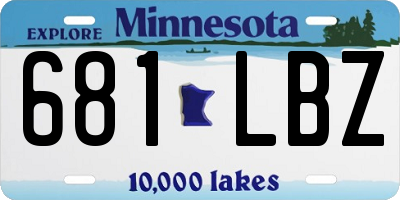 MN license plate 681LBZ