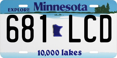 MN license plate 681LCD