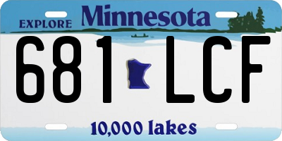 MN license plate 681LCF
