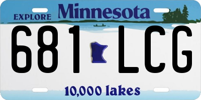 MN license plate 681LCG