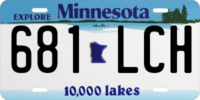 MN license plate 681LCH