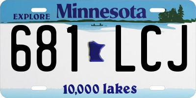 MN license plate 681LCJ