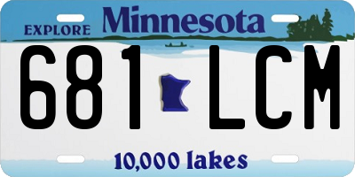 MN license plate 681LCM