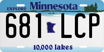 MN license plate 681LCP