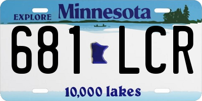 MN license plate 681LCR