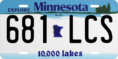 MN license plate 681LCS