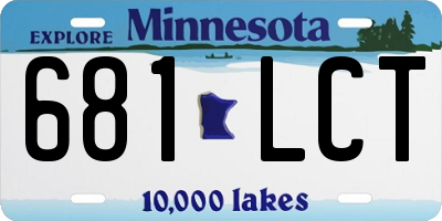 MN license plate 681LCT