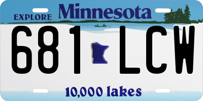MN license plate 681LCW