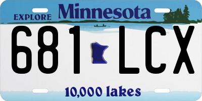 MN license plate 681LCX