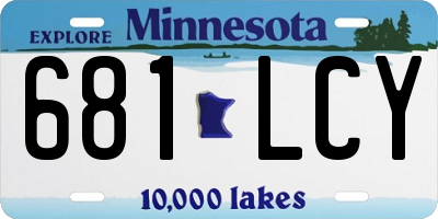 MN license plate 681LCY