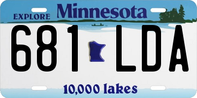 MN license plate 681LDA