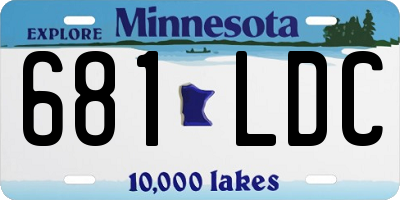MN license plate 681LDC