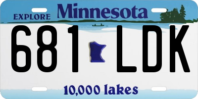 MN license plate 681LDK