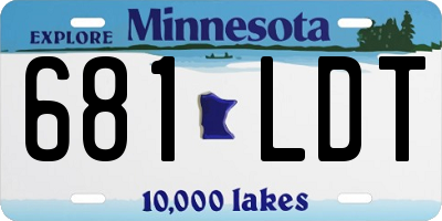 MN license plate 681LDT