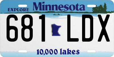 MN license plate 681LDX